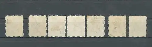 1890 Leeward Islands - Stanley Gibbons Nr. 1-7 - Unvollständige Serie - MH* ((6d. dull lila mit Teilgummi)