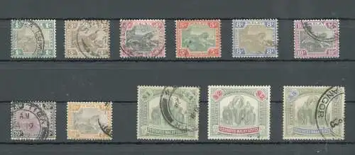 1904-22 Federated Malay States - Malaysia - Stanley Gibbons Nr. 27-51 - Unvollständige Serie - Gebraucht