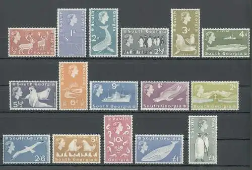 1963 South Georgia - Stanley Gibbons Nr. 1-16 - 16 Wertereihe - postfrisch**