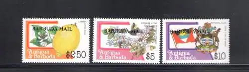 1983 Antigua - Yvert et Tellier Nr. 701-18 - Ordentliche Serie - Blumen und Früchte - 18 Werte - postfrisch **