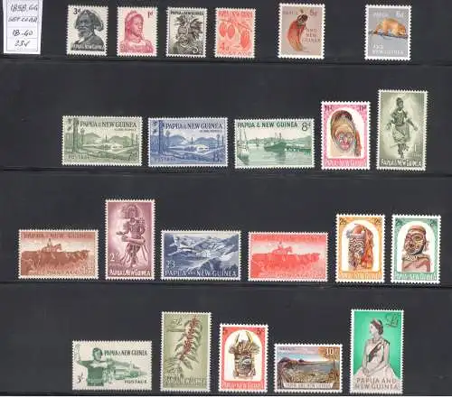 1958-64 PAPUA NEUGUINEA - Elisabeth - Yvert-Katalog Nr. 18-40 - 23 Werte - postfrisch**