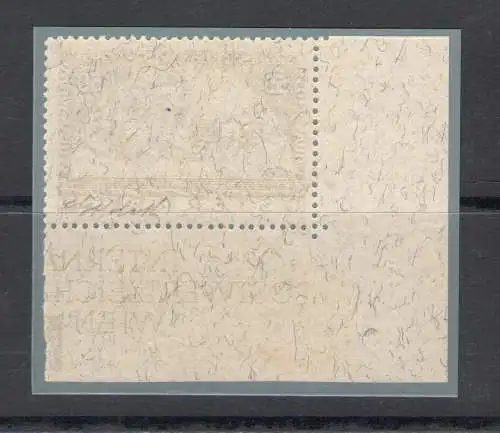 1933 ÖSTERREICH - W.I.P.A. 50+50 g., Nr. 430A Papier mit Seidenfäden - Blattecke - postfrisch** - signiert für Extenso Giulio Bolaffi