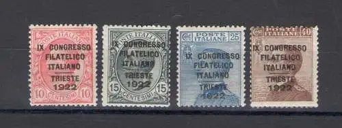 1922 Italien - Königreich, 9. Italienischer Philateliekongress - Triest - postfrisch** - Sorani-Zertifikat