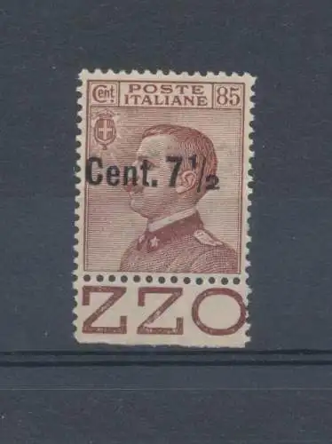 1923-27 Königreich Italien, Nr. 136i, ohne Stangen und 7 1/2 in die Mitte der Briefmarke verschoben - postfrisch**