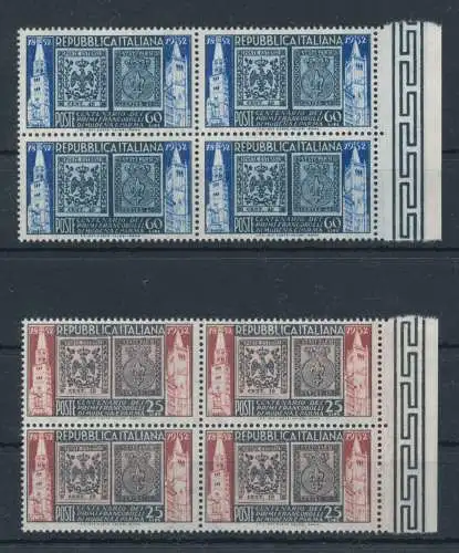 1952 Italien - Republik, Modena und Parma - 2 Werte, Nr. 689/90, gute sehr gute Zentrierung, mnh** - Viererblock