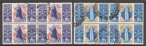 1948 Republik - Luftpost Nr. 146/47 - Katharina, 2 Werte - Viererblock - Gebraucht