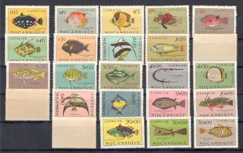 1951 Mosambik, Fische - Yvert Nr. 419-38 - 20 Werte - postfrisch**