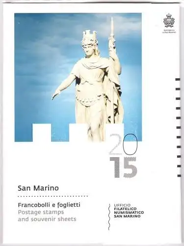 2015 San Marino, offizielles Jahresbuch der philatelistischen Emissionen, Briefmarken, Blätter - postfrisch**