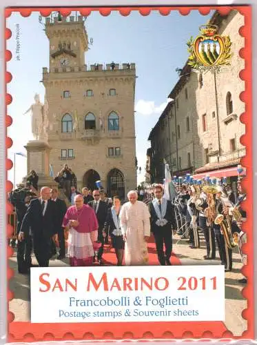 2011 San Marino, Offizielles Jahresbuch der philatelistischen Emissionen, Briefmarken, Broschüren - postfrisch**