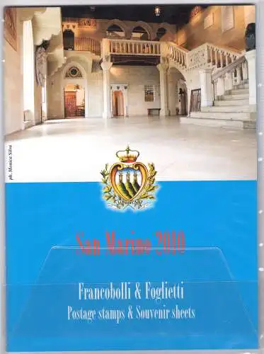 2010 San Marino, offizielles Jahresbuch der philatelistischen Emissionen, Briefmarken, Blätter - postfrisch**