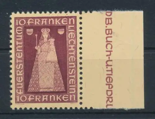 1941 Liechtenstein - Nr. 172, Madonna di Dux, postfrisch** - Blattrand