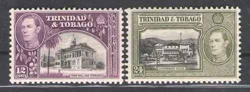 1938-44 Trinidad und Tobago - Stanley Gibbons Nr. 252-53 - MLH*