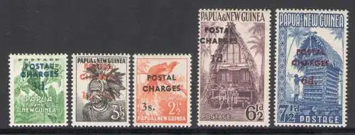 1960 Papua-Neuguinea - Stanley Gibbons Nr. D1-D6 - Dienstmarken - 5 Werte - postfrisch**