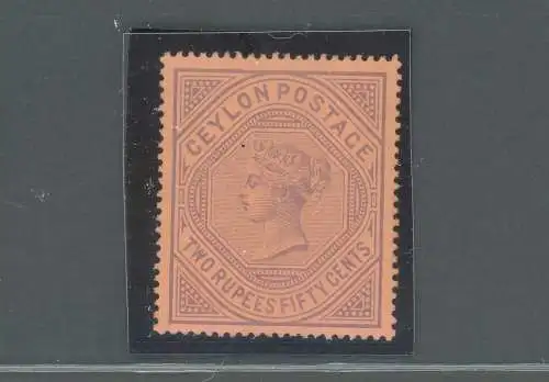 1892 Ceylon, Stanley Gibbons Nr. 249, 2r.50 lila rot, MH*