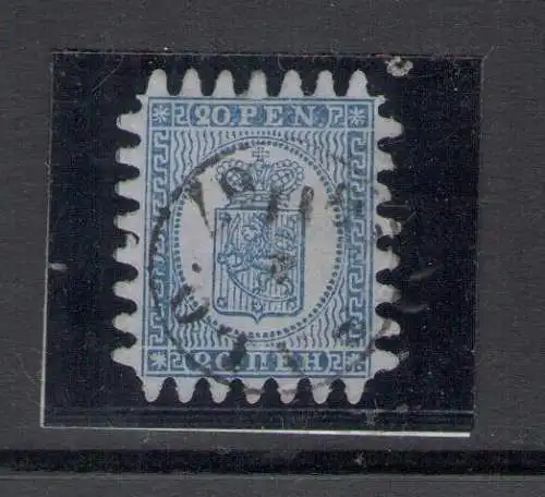 1866-70 Finnland - Nr. 8, Wappen 20 S. Blau auf Himmel - Gebraucht