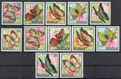 1968 Burundi, Yvert und Tellier Nr. 270/85 - Schmetterling - postfrisch**