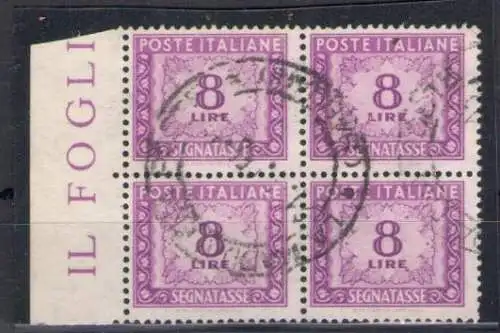 1955-81 Italien - Republik - Schilder Nr. 112 - 8 Lire Sterne - Viererblock - gebraucht