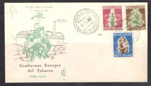 1950 Italien - Republik - Tabak Nr. 629/31 - FDC Venedig Nr. 74 - Ungereist und ohne Ankunftsstempel - Gebraucht