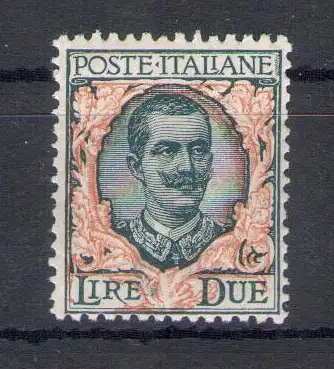 1923 Italien - Königreich Nr. 150 - 2 Lire grün grau und orange - Typ Floreale - postfrisch**