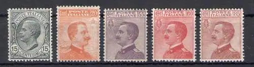 1917-20 Italien - Königreich, Nr. 108/12, Vittorio Emanuele III - POSTFRISCH**