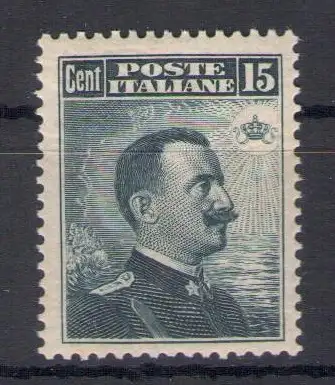 1911 Italien - Königreich, Nr. 96, 15 Cent schwarzgrau, C neben Schriftfeld - postfrisch**