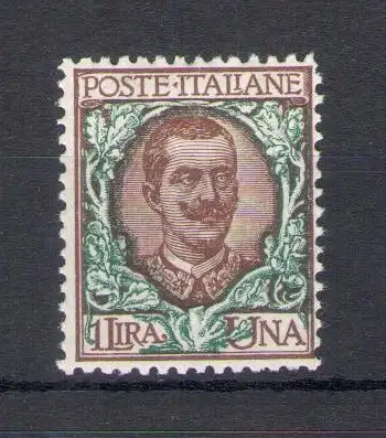 1901 Italien - Königreich, Nr. 77 - 1 braune und grüne Lira, gute Mitte - postfrisch**