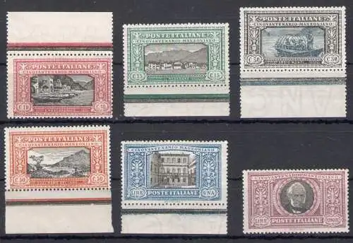 1923 Italien - Königreich - Nr. 151-56 - Komplette Serie 6 Werte - Fünfzigjähriger Tod von Alessandro Manzoni - postfrisch **