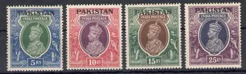 1947 PAKISTAN - Stanley Gibbons Nr. 16/19 Hohe Werte, Giorgio VI - MNH**