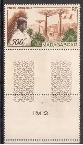 1952 Madagaskar - Luftpost Nr. 73 - 500 Franken Vollbord - postfrisch**