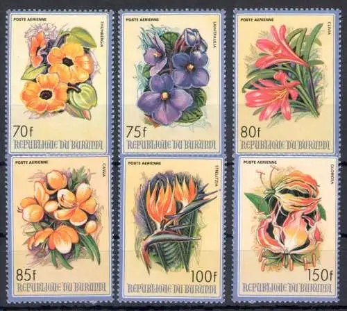1986 Burundi, Yvert Nr. 496/01 - Blumen - postfrisch**