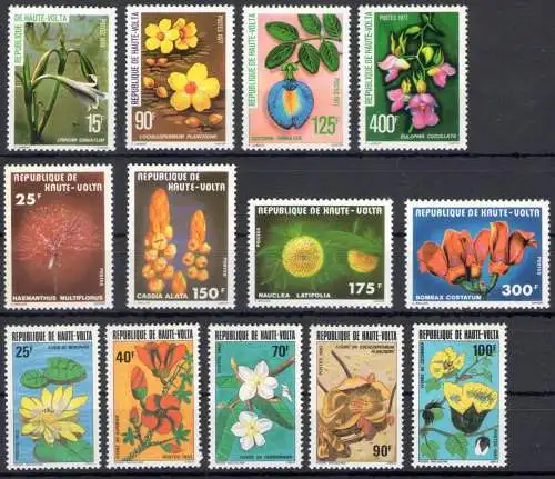 1977-82 Haute Volta, Yvert Nr. 424/27+417/20+582/86 - Blumen - postfrisch**