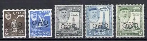 1964 KATAR - SG. 38/42 - Scheich Ahmad bin al-Thani - 5er Serie - postfrisch**