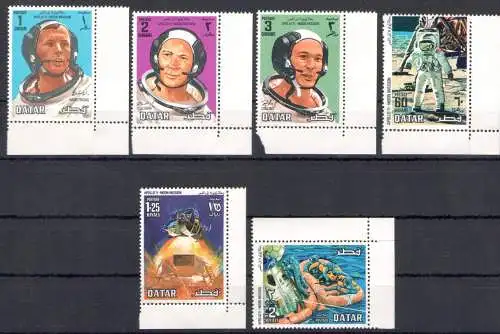 1969 KATAR, SG Nr. 301/06 - Erster Mensch auf dem Mond - postfrisch**