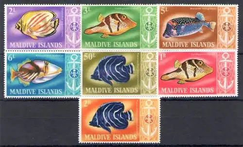 1967 Malediven, SG Nr. 218/24 - 7 Werte - postfrisch**