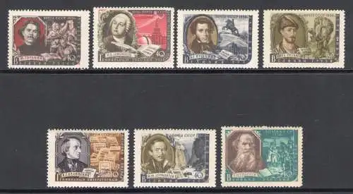 1956-57 RUSSLAND - Yvert 1883/89 - Dichter und Schriftsteller - postfrisch**