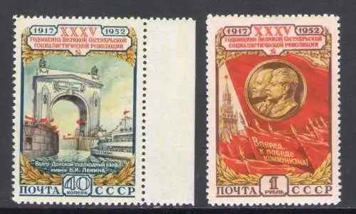 1952 Russland, 35. Jahrestag der Oktoberrevolution - Nr. 1629/30 - postfrisch**