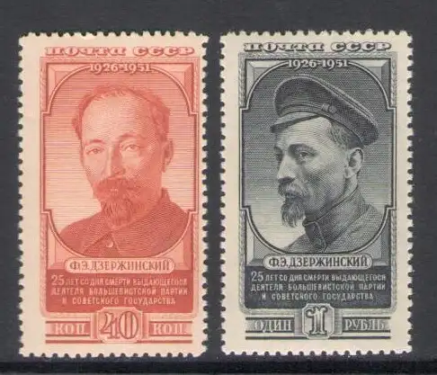 1951 Russland, 25. Todestag Dserrschinski- Nr. 1572/73 - postfrisch**