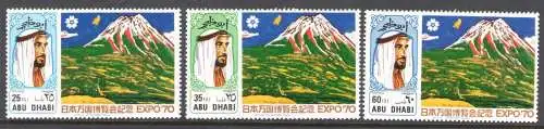 1970 Abu Dhabi, SG. n. 68/70 - Expo Osaka - postfrisch**