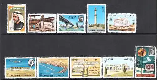 1970 Dubai, SG Nr. 362/71 - Real und Ansichten - postfrisch**