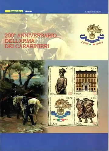 2014 Italien - Republik, Folder - 200 Jahre Carabinieri Nr. 377 - postfrisch **