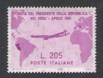 1961 Italien - 205 Lire Rosa - Gronchi Rosa - postfrisch** - Zertifikat De Simoni