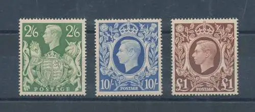 1939-48 GROSSBRITANNIEN, SG Nr. 476B/478B/478C - 3 Werte - postfrisch**