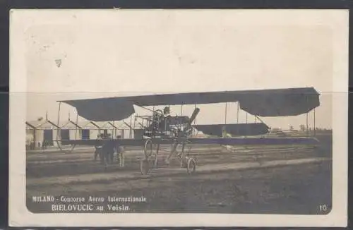 1910 Italien - Mailand Internazionale Flugstrecke - Postkarte - gebraucht