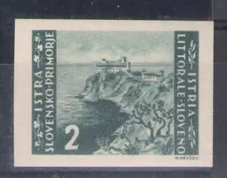 1946 SLOWENISCHE KÜSTE, Nr. 55a - 2 l. grün grau - ungezahnt - postfrisch**