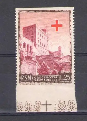 1951 San Marino, Nr. 369b Horizontal ungezahntes Rotes Kreuz - postfrisch**