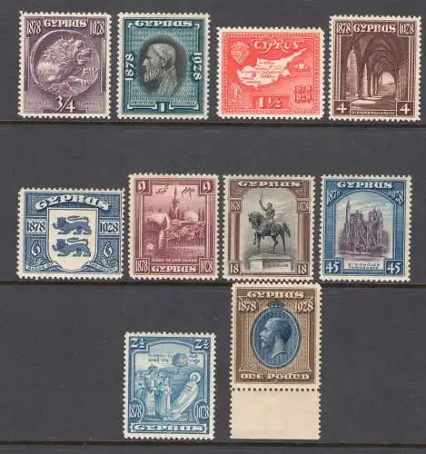 1928 Cipro, Stanley Gibbons Nr. 123/32 - postfrisch**