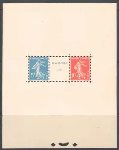 1927 FRANKREICH Nr. BF 2 - Philatelieausstellung in Straßburg - postfrisch**