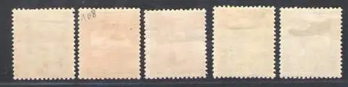 1921-22 Island, Nr. 105/09 - Bildnis von Christian X - Farben geändert - MH*