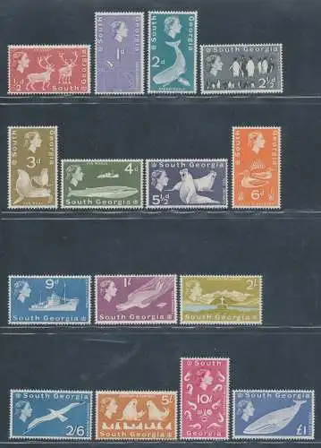 1963-69 Südgeorgia - Stanley Gibbons Nr. 1/16 - Komplette Serie - MH*