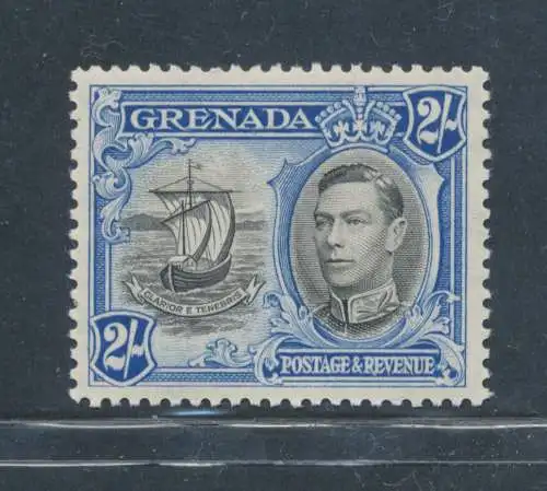 1938-50 Grenada, Stanley Gibbons Nr. 161, 2 Scellini schwarz ultramarin - postfrisch**